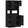 vidaXL Keitti&ouml;kaappi musta 95x50x180 cm tekninen puu