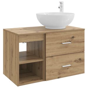 vidaXL Kylpyhuonekalustesetti 2 pcs Artisaanitammi Tekninen puu
