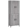 vidaXL Kaappi harmaa Sonoma 69,5x34x180 cm tekninen puu
