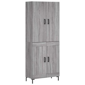 vidaXL Kaappi harmaa Sonoma 69,5x34x180 cm tekninen puu