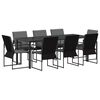 vidaXL Piharuokailu setti 9 pcs Musta ja antrasiitti 200 x 80 x 73 cm