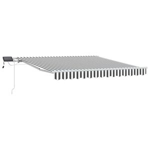 vidaXL K&auml;sin kelattava markiisi LEDill&auml; antrasiitti/valk. 300x250 cm