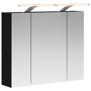 vidaXL Kylpyhuoneen Peilikaappi Musta tammi 60 x 14,5 x 50 cm