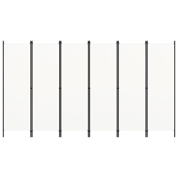 vidaXL 6-paneelinen tilanjakaja valkoinen 300x180 cm