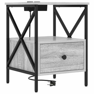 vidaXL Y&ouml;p&ouml;yt&auml;kaappi Harmaa Sonoma 41,5 x 40,5 x 55 cm Tekninen puu