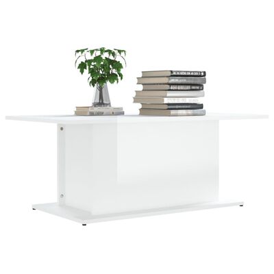 vidaXL Sohvapöytä korkeakiilto valkoinen 102x55,5x40 cm lastulevy