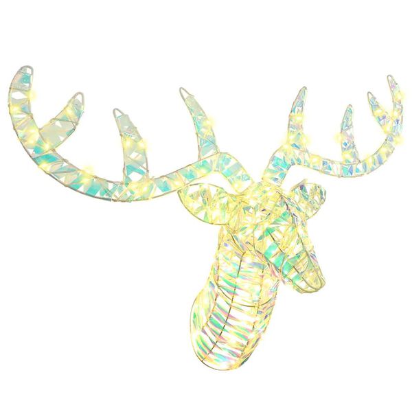 vidaXL Poron vet&auml;m&auml; joulusleigh 140 LED-valoilla L&auml;mmin valkoinen PET