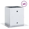 vidaXL Pylv&auml;iden jalustat neli&ouml; 4 kpl hopea 121x121mm galvanoitu ter&auml;s