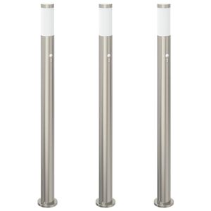 vidaXL Pollarivalaisimet sensorilla 3 kpl 110 cm ruostumaton ter&auml;s IP44