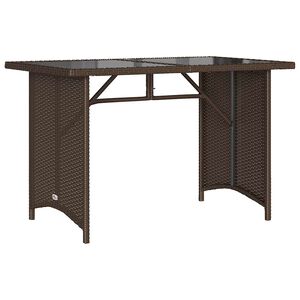 vidaXL Puutarhap&ouml;yt&auml; lasip&ouml;yt&auml;levy ruskea 110x68x70 cm polyrottinki