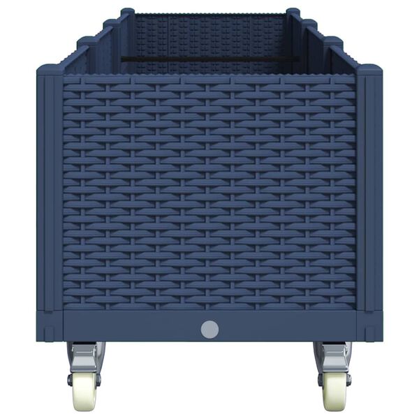 vidaXL Ulkokukkalaatikko py&ouml;rill&auml; sininen harmaa 240x50x54 cm PP