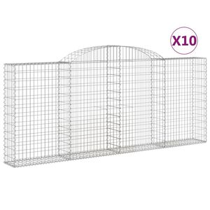 vidaXL Kaarevat kivikorit 10 kpl 300x30x120/140 cm galvanoitu rauta