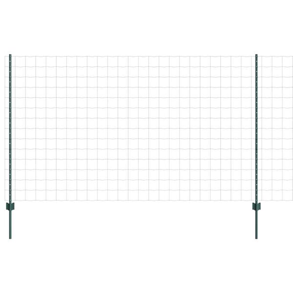 vidaXL Aita ja Tuki Vihreä 1,4 x 10 m Terästä ja PVC:tä