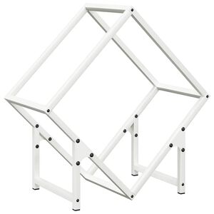 vidaXL Polttopuuteline valkoinen 50x25x50 cm kylm&auml;valssattua ter&auml;st&auml;