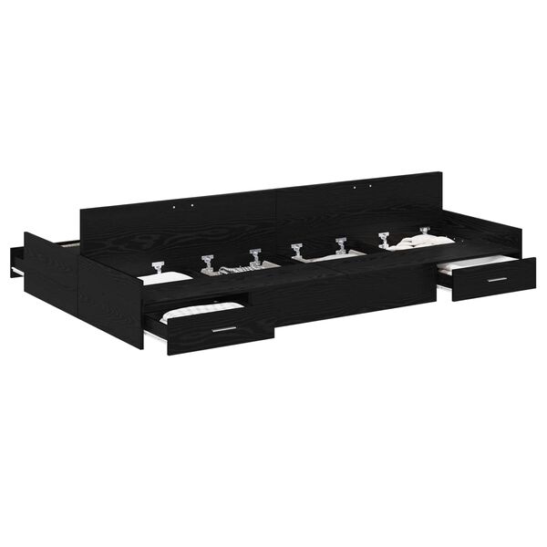 vidaXL S&auml;ilytystilallinen s&auml;ngynrunko Musta tammi. 120 x 200 cm