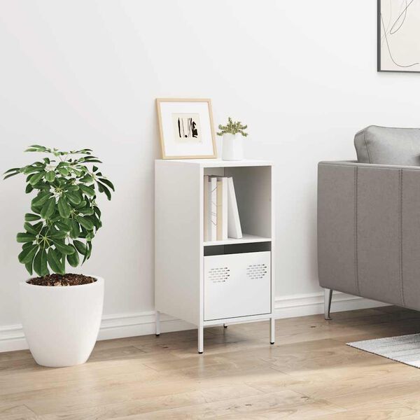 vidaXL Senkki Valkoinen 35x39x73,5 cm Kylmävalssattu teräs