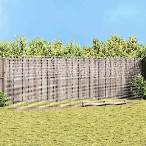 vidaXL Kanah&auml;kki 2 pcs Hopea 600 x 100 x 210 cm Galvanoitu ter&auml;s