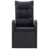 vidaXL 7-osainen Ulkoruokailuryhmä tyynyillä musta