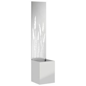 vidaXL Puutarhan yksityisyyden verho Viivakuvio Hopea 32 x 32 x 150 cm