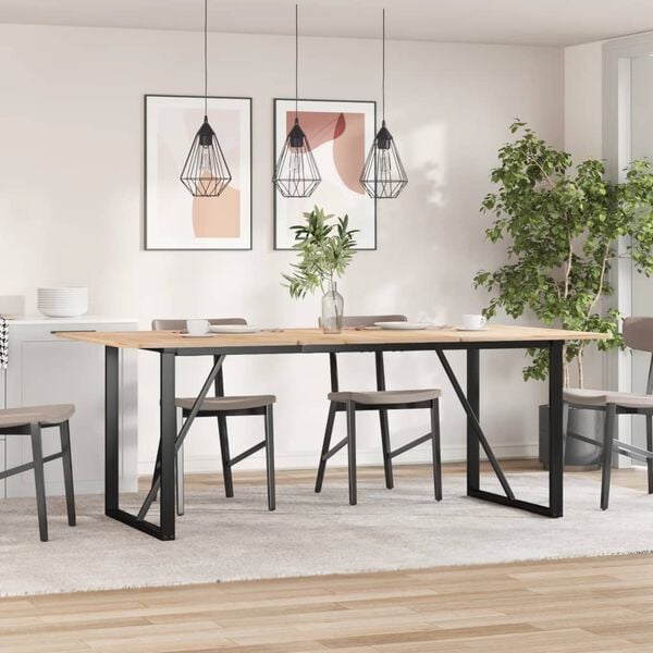 vidaXL Ruokap&ouml;yd&auml;n jalat O-muoto 180x80x73 cm ter&auml;st&auml;