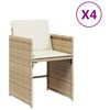 vidaXL Puutarhatuolit tyynyill&auml; 4 kpl beige polyrottinki