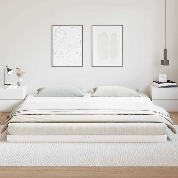 vidaXL Lattiapunkka Valkoinen 213.5 x 104 x 9 cm Massiivinen mänty