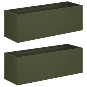 vidaXL Puutarha ruukku 2 kpl Oliivinvihre&auml; 40 x 20 x 20 cm