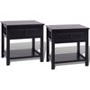 vidaXL Yöpöytä 2 kpl Puu Musta
