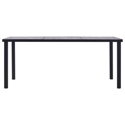 vidaXL Ruokapöytä musta ja betoninharmaa 200x100x75 cm MDF