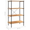 vidaXL 4-kerroksinen Hyllykkö musta ja tammi 80x40x130 cm