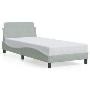 vidaXL S&auml;ngynrunko Dover vaaleanharmaa 90x190 cm sametti