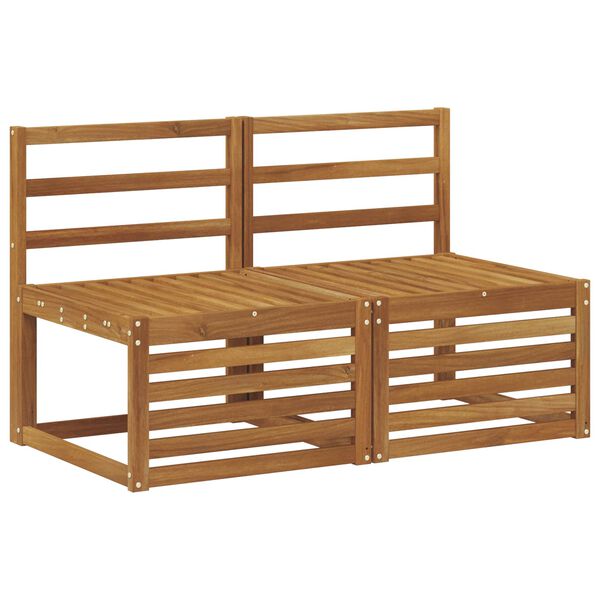 vidaXL 2 Kappale Ulkotilan keskisohva Tihe&auml; akasiapuu Luonnollinen