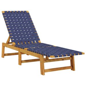 vidaXL Aurinkotuoli t&auml;ysi akasiapuu ja tummansininen kangas