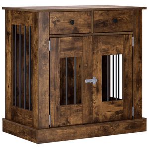 vidaXL Koira h&auml;kkihuonekalu Savutammi 80 x 47,5 x 80 cm Tekninen puu