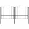 vidaXL Puutarha-aita keih&auml;sk&auml;rkinen ter&auml;s 337x175 cm musta