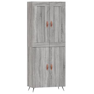vidaXL Kaappi harmaa Sonoma 69,5x34x180 cm tekninen puu