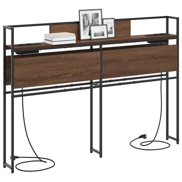 vidaXL S&auml;ilytysp&auml;&auml;ty hyllyll&auml; Ruskea tammi 150 cm Tekninen puu