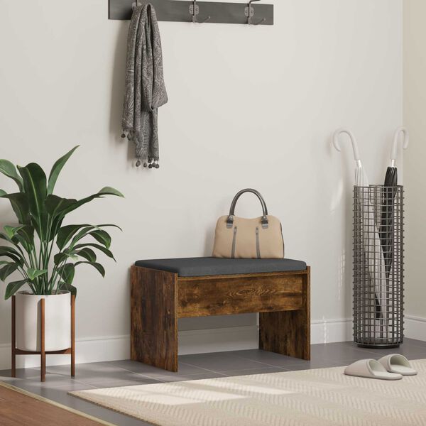 vidaXL Halli penkki tyynyll&auml; Savup&auml;hkin&auml; 63 x 38 x 40 cm