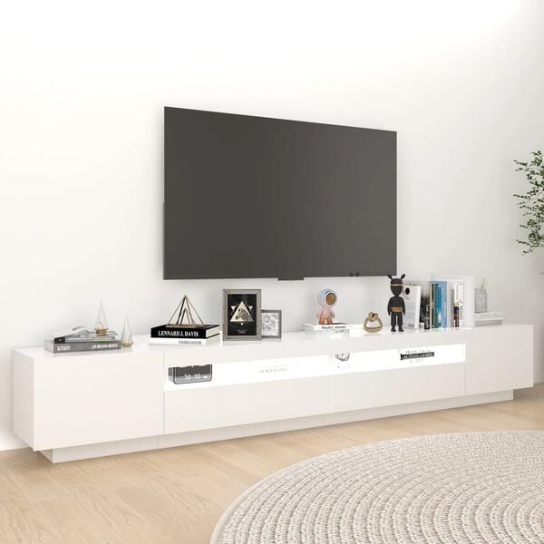 vidaXL TV-taso LED-valoilla valkoinen 260x35x40 cm