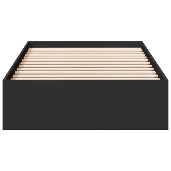 vidaXL Sängynrunko laatikoilla musta 90x190 cm tekninen puu