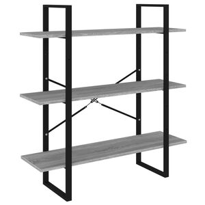 vidaXL Kirjahylly harmaa Sonoma 100x30x105 cm tekninen puu