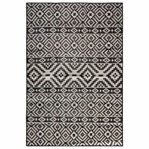 vidaXL Ulkomatto Flatweave 160x230 cm mustat raidat
