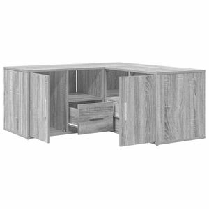 vidaXL Kulmakaappi harmaa Sonoma 160x40x45 cm tekninen puu