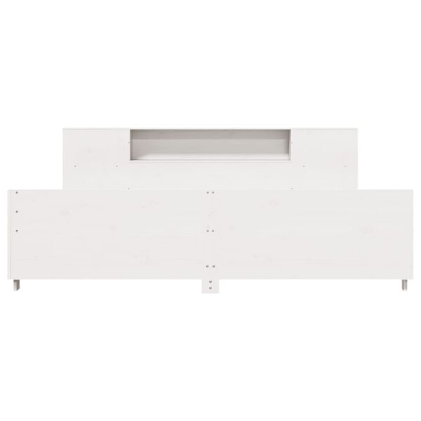 vidaXL Sängynrunko ilman patjaa valkoinen 180x200 cm täysi mänty