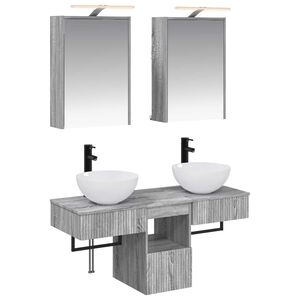 vidaXL Kylpyhuoneen kaappisetti 5 pcs Harmaa Sonoma 43 x 16 x 62,5 cm