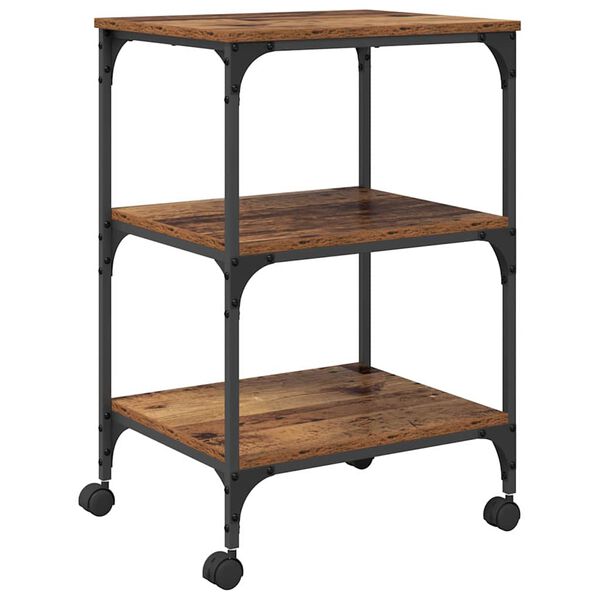 vidaXL Tulostinpidike Vanha Puu 50 x 41 x 75 cm Tekninen puu