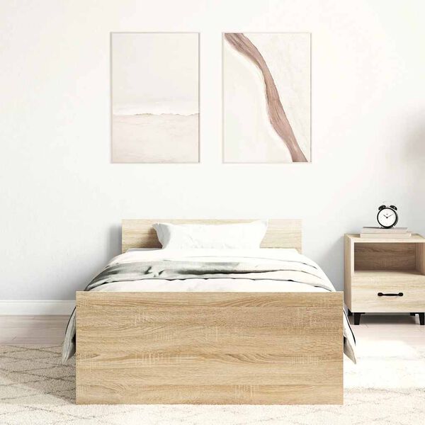 vidaXL S&auml;ngynrunko ilman patjaa Sonoma-tammi 90x190 cm tekninen puu