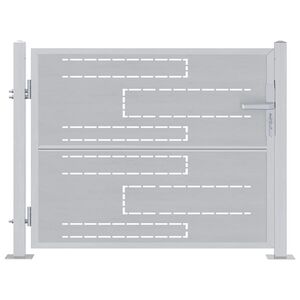 vidaXL Puutarhaportti 85 x 70 cm Ruostumaton ter&auml;s Hopea Lukittava