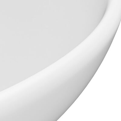 vidaXL Ylellinen pesuallas pyöreä matta valkoinen 32,5x14 cm keraami
