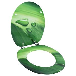 vidaXL WC-istuin kannella MDF vihre&auml; vesipisarakuosi